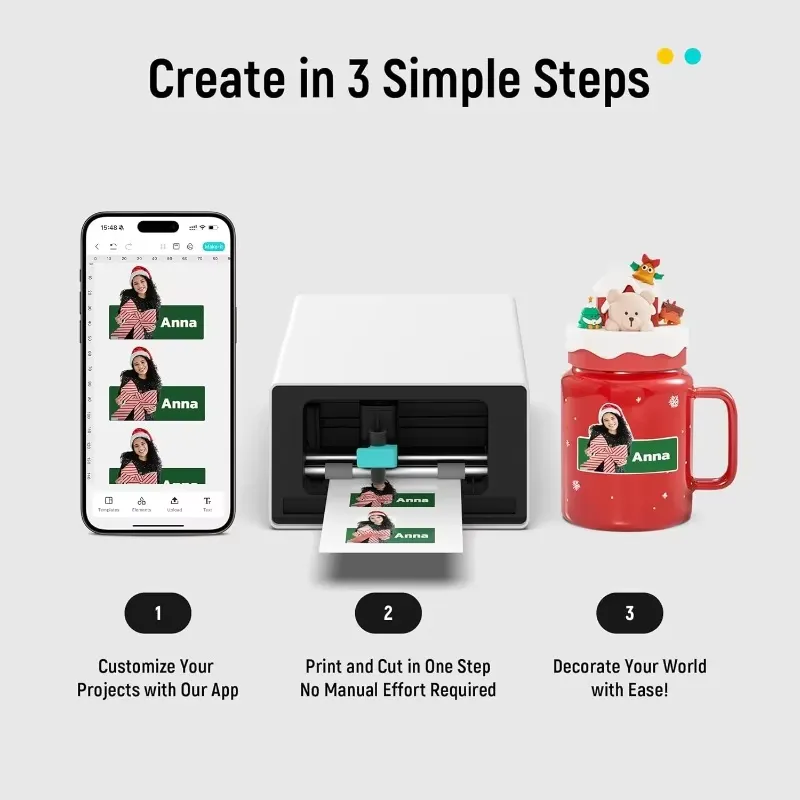Label Maker - PixCut S1 All-in-One stickermaker, thermische dye-sublimatie